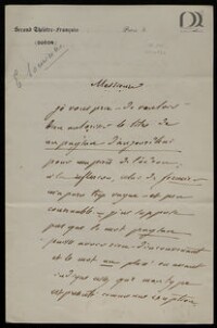 Ensemble de lettres d'Emile Souvestre : lettres à des éditeurs, à des directeurs de théâtre entre 1837 et 1853 / Emile Souvestre